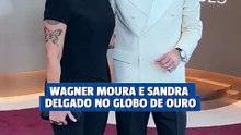 Wagner Moura chega ao Globo de Ouro com Sandra Delgado