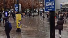 Tram journey through Manchester City Centre