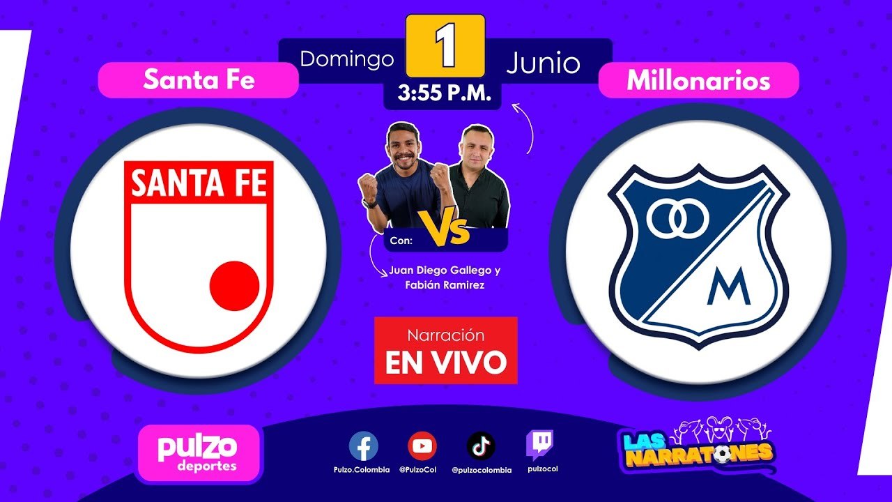 🔴 EN VIVO: Santa Fe vs Millonarios | Clásico capitalino HOY 4:05 PM Cuadrangulares Liga BetPlay 2025