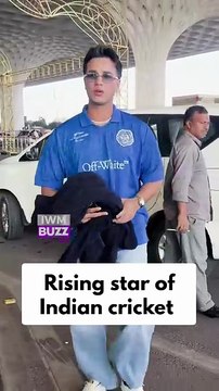 Cricketer Abhishek Sharma makes a stylish appearance at Mumbai airport