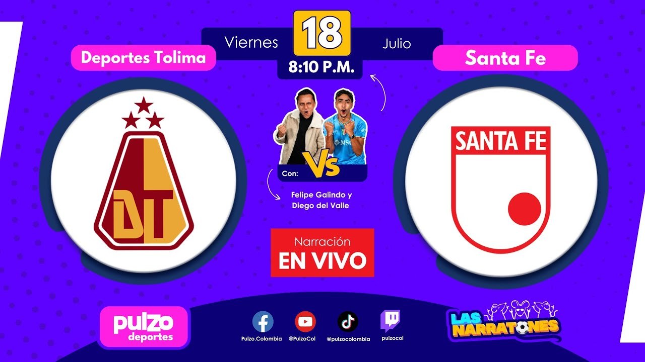 🔴 EN VIVO: Tolima vs Santa Fe HOY – Fecha 2 Liga BetPlay 2025-II | Pulzo Deportes