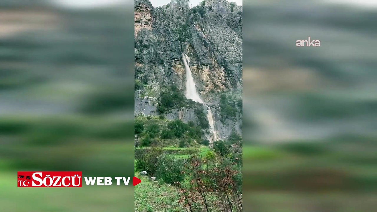 Dalaman'da yeni bir doğa olayı yaşandı: Sağanak sonrası yaklaşık 100 metrelik doğal şelale oluştu