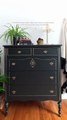 Green and Gold Dresser Makeover | How to Add Gold Accents to Painted Furniture using Gold Pen Marker