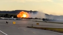Louisville: Harrowing video shows cargo plane crashing moments after an engine separates during takeoff