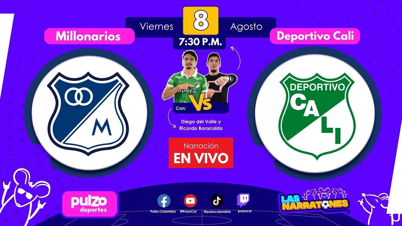 🔴 EN VIVO: Millonarios Vs Deportivo Cali HOY – Fecha 6 Liga BetPlay 2025-II | Pulzo Deportes