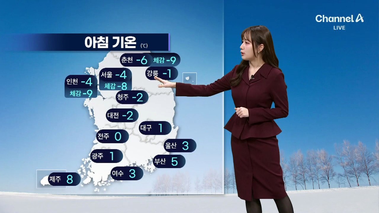 [날씨]새벽까지 중부 눈, 빙판길 유의…서울 체감 -8/-8도