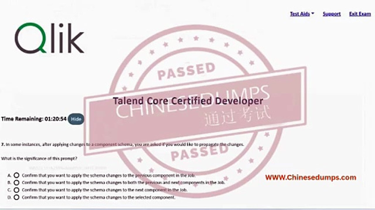 QLIK TALEND CORE CERTIFIED DEVELOPER EXAM (TCDC)