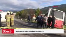 Belediye otobüsü ile minibüs çarpıştı: 1 ölü, 1'i ağır 8 yaralı