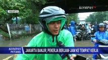Warga Terjebak Banjir Jakarta, Dorong Kendaraan Mogok hingga Naik Perahu Karet | KOMPAS PETANG