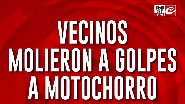 Así molieron a golpes a motochorro que había baleado a un joven en intento de robo