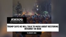Trump says he will talk to Musk about restoring internet in Iran