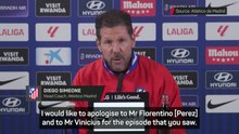 Simeone apologises for comments made to Vinicius during Supercopa defeat