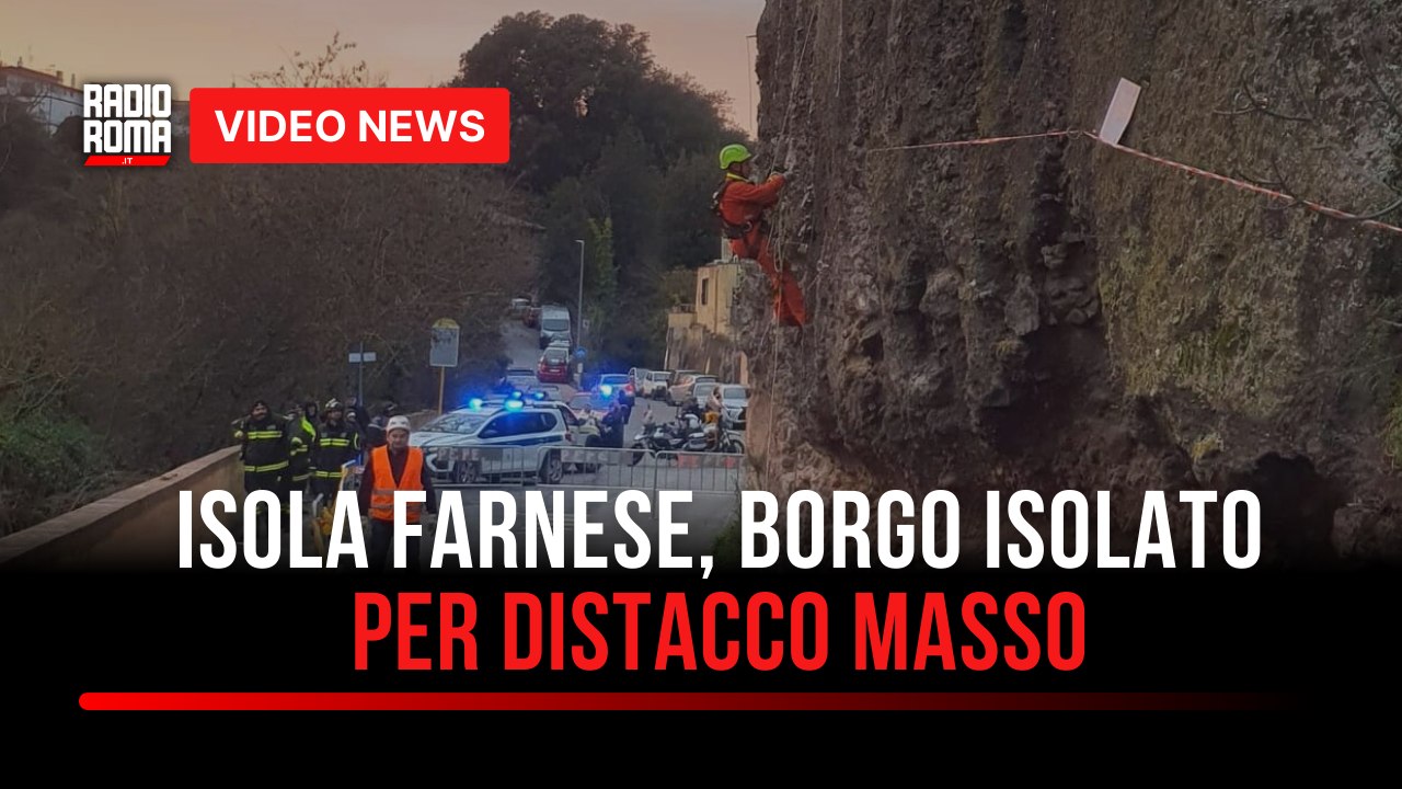 Isola Farnese, borgo isolato per distacco masso