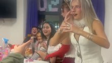 Girl receives the ultimate birthday surprise the second her girlfriend walks into the room