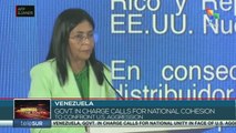 Venezuelan Acting govt. calls for national cohesion to confront U.S. aggression