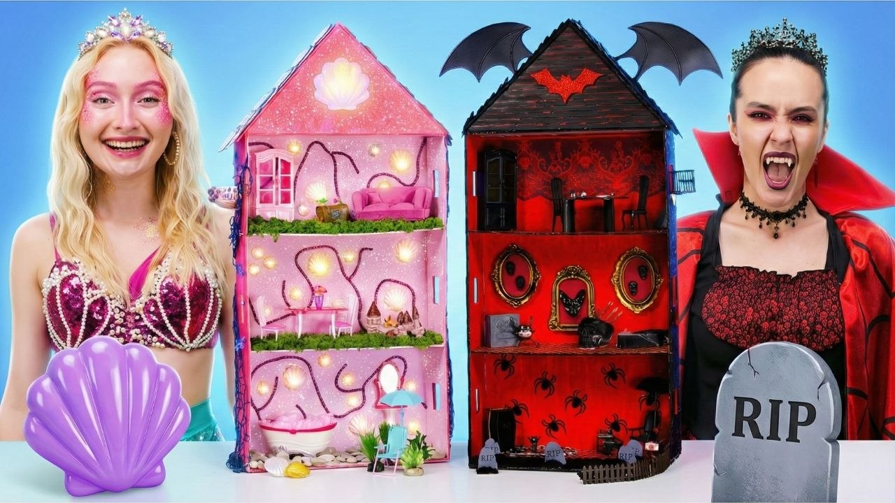 MERMAID contre VAMPIRE Bataille de Maison de Rêve ! MEILLEURS Hacks de Rénovation de Chambre DIY