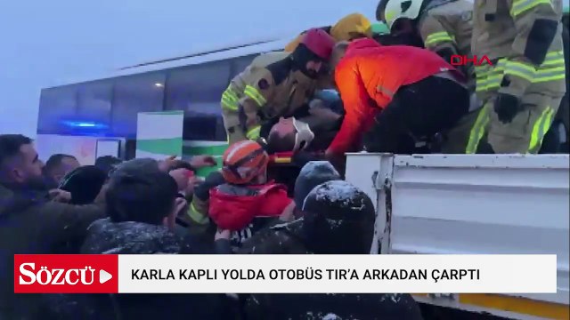 Yolcu otobüsü ile TIR'ın çarpıştığı kazada can pazarı