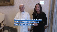 Papa Leão XIV recebe líder da oposição venezuelana Maria Corina Machado