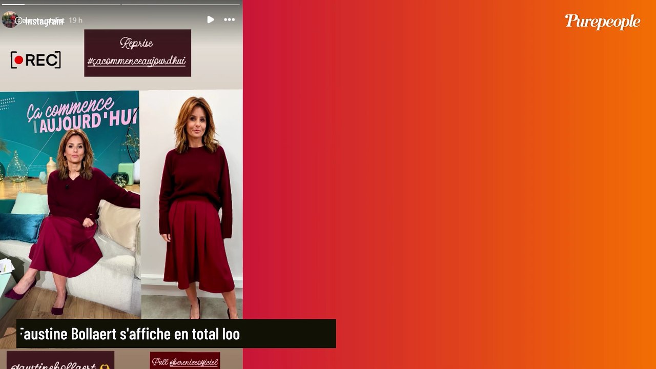 Dans le dressing de Faustine Bollaert, LA couleur qui va aux brunes et une jupe créée par Marine Vignes, l'ex-compagne de Nagui !