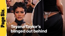 Teyana Taylor blings out her behind on the Golden Globes 2026 red carpet