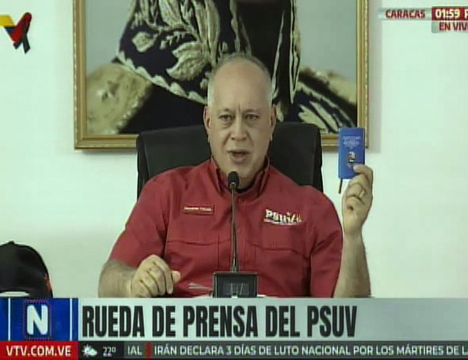 Sec. Gral. Diosdado Cabello: En Venezuela se sigue gobernando como lo indica la constitución