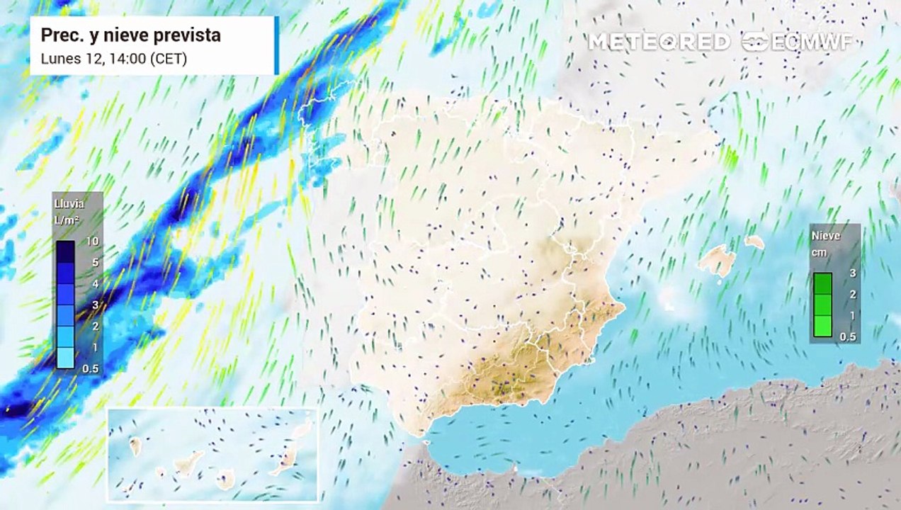 Lluvias en el oeste y centro de la Península al paso del frente