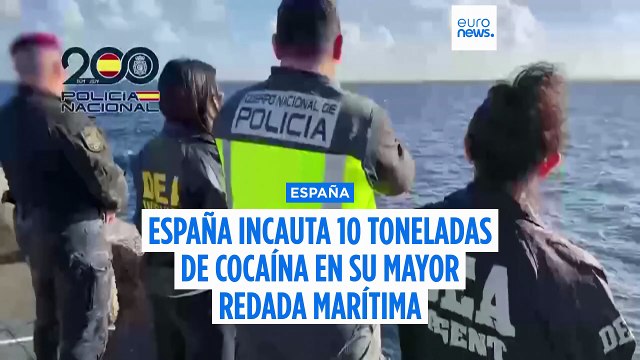 La Policía española incauta casi 10 toneladas de cocaína en su mayor alijo interceptado en alta mar
