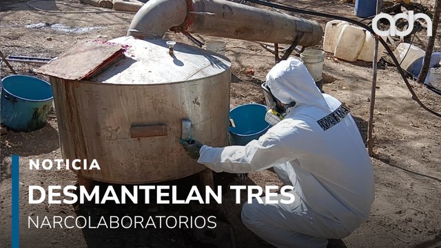 Desmantelan narcolaboratorios y aseguran más de 700 kilos de metanfetamina en tres estados