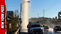 Massive geyser erupts after water main bursts in San Diego