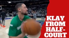 Klay Thompson hits four consecutive half-court shots