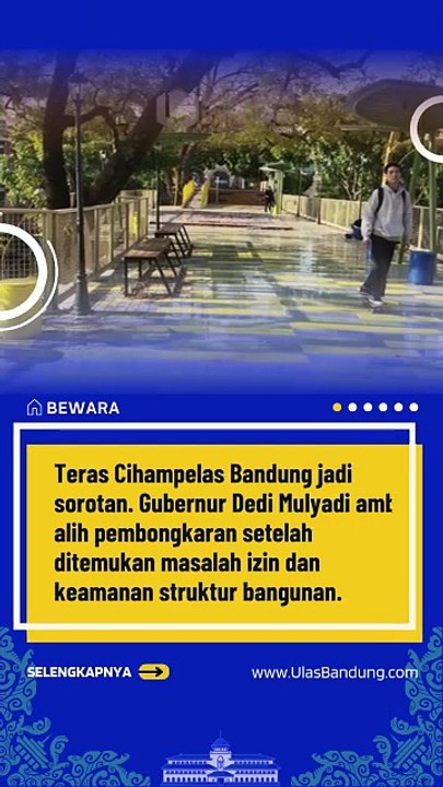 Teras Cihampelas Bandung Dibongkar, Pemprov Jabar Ambil Alih Prosesnya!