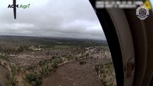 Helicopter footage shows scale of flooding in Clermont