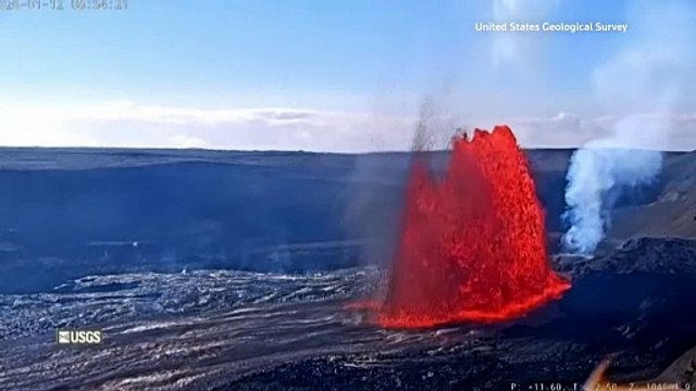 Hawaii's Kilauea Volcano spews high lava fountains