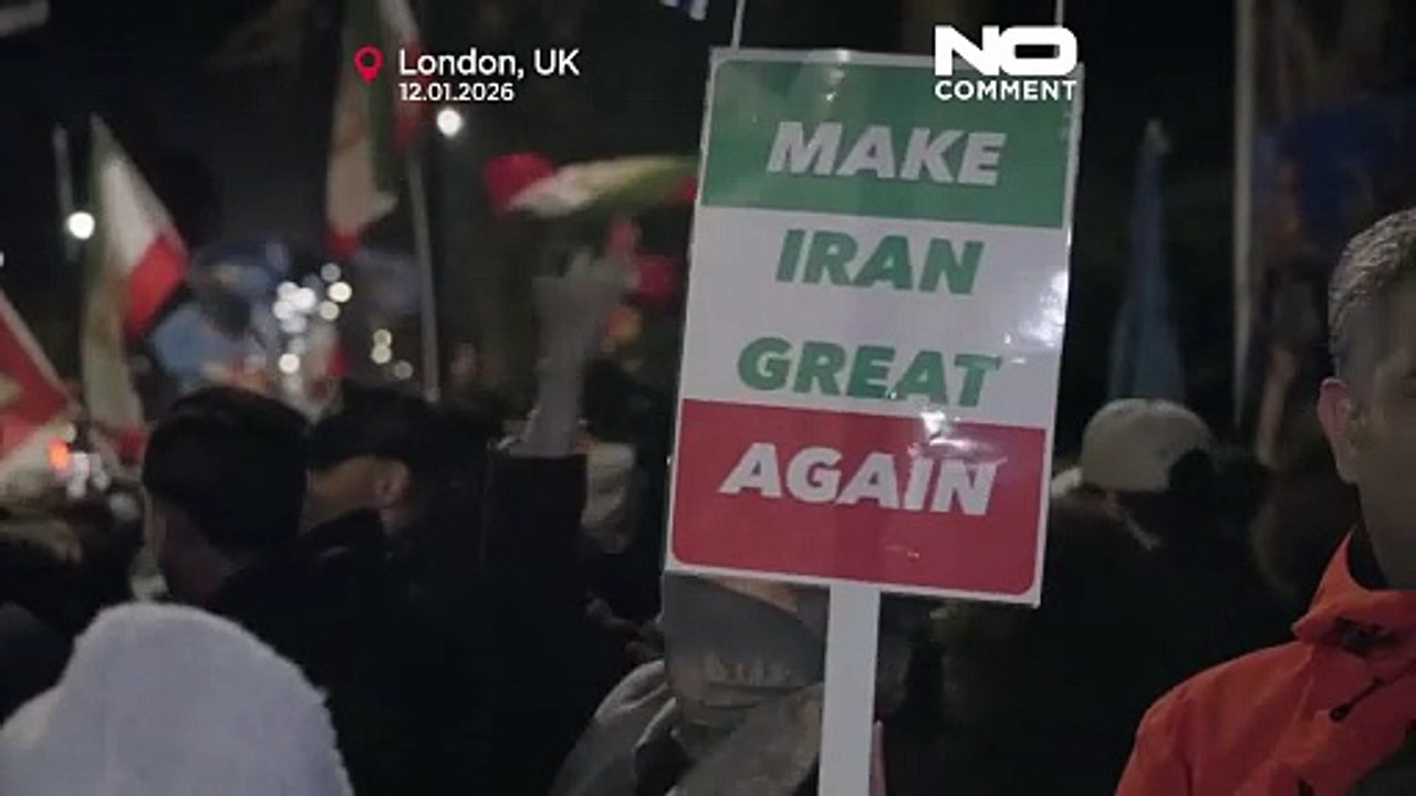 Protesters demonstrate outside Iranian Embassy in London amid unrest in Iran