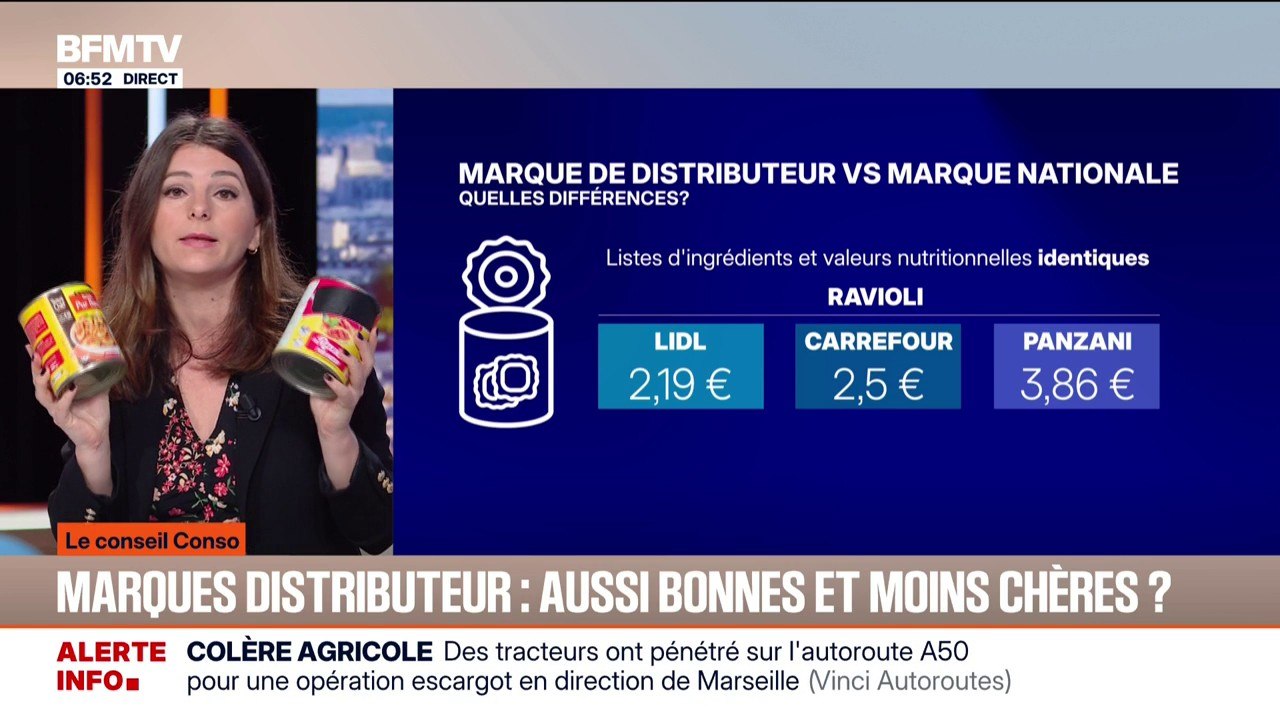 "Les conseils conso avec" Charlotte Méritan: les marques distributeur, moins chères que les marques nationales, sont-elles aussi bonnes?