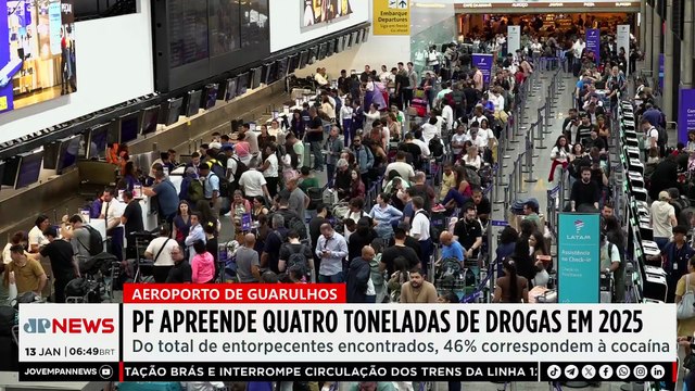 PF apreendeu quase quatro toneladas de drogas em 2025 no Aeroporto de Guarulhos