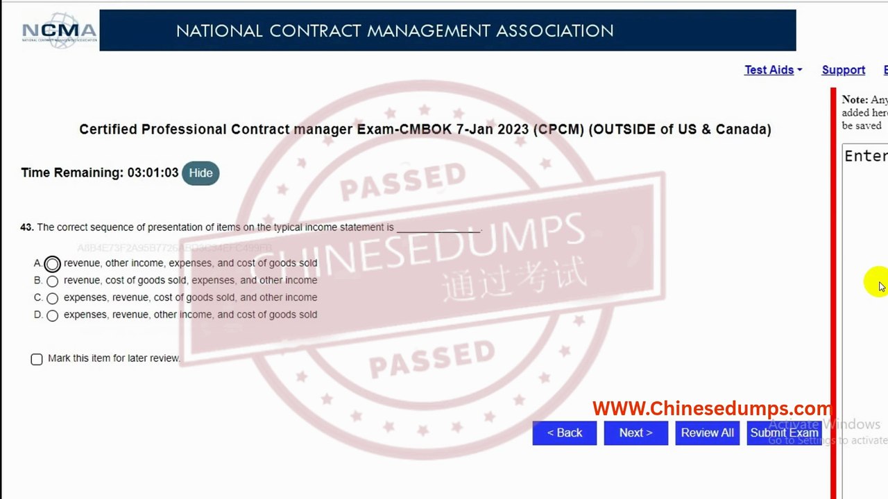 NCMA CERTIFIED PROFESSIONAL CONTRACT MANAGER (CPCM)