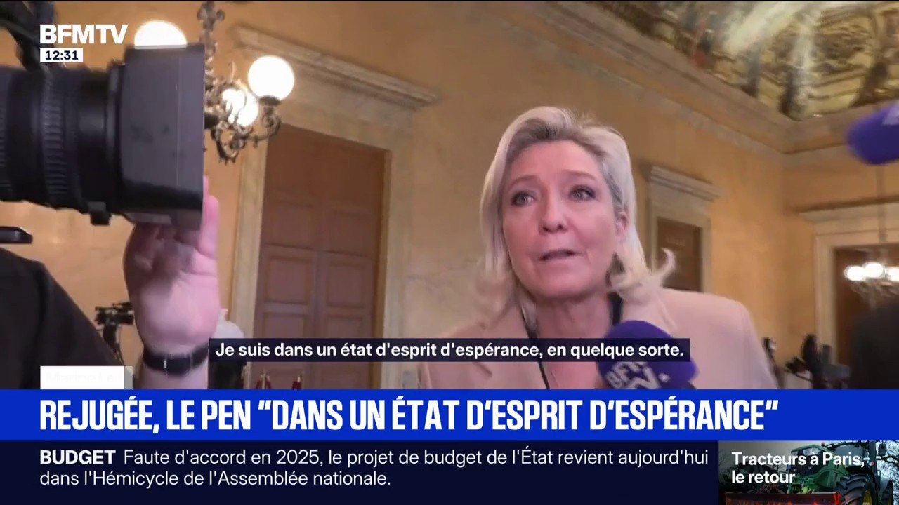 Affaire des assistants parlementaires: alors que le procès en appel de Marine Le Pen s'ouvre ce mardi, la cheffe de file du RN se dit "dans un état d'esprit d'espérance"