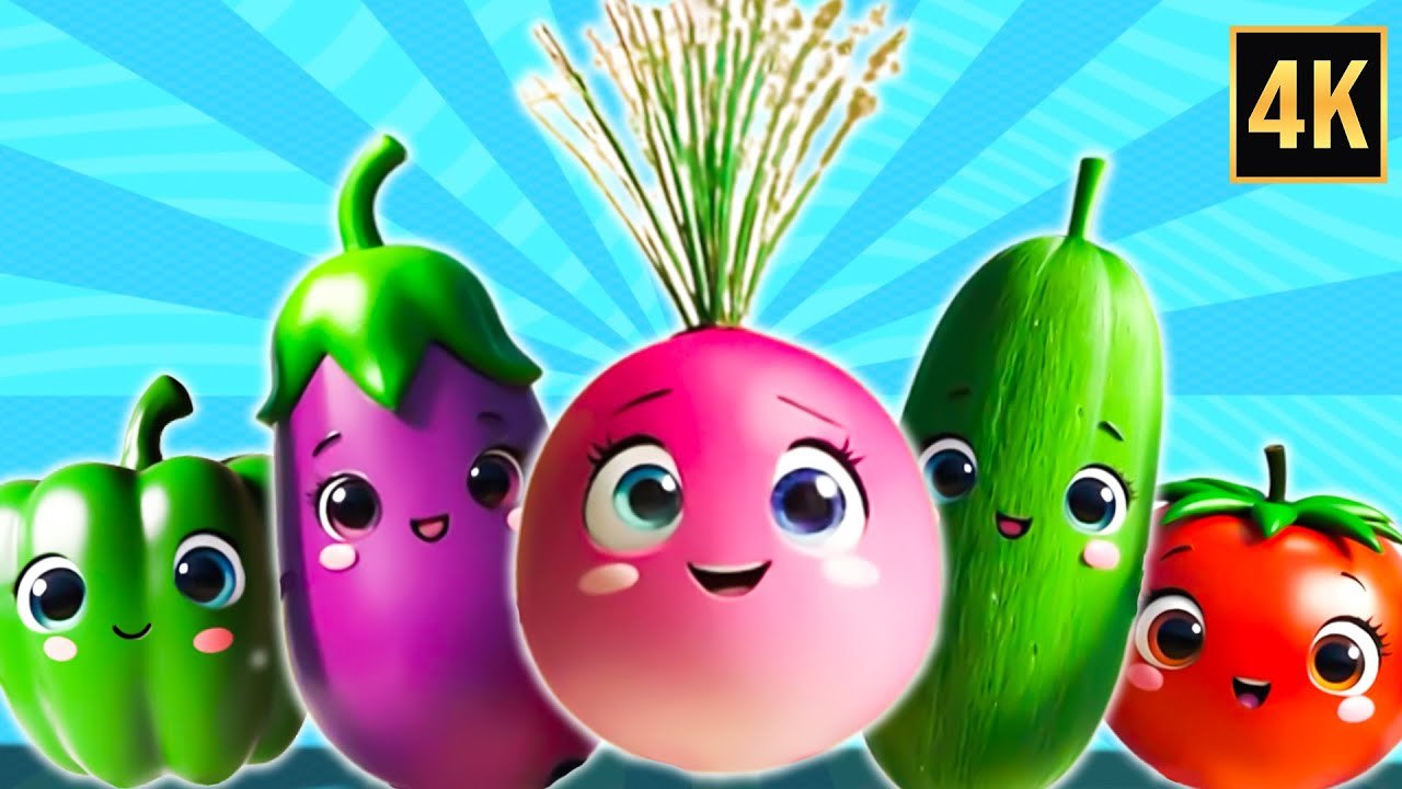 Five Little Vegetables Song | Fun Cartoon Videos for Kids | Nursery Rhymes & Baby Songs