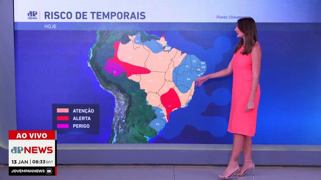 Previsão do Tempo: Risco de temporais no Sudeste e Centro-Oeste nesta terça (13)