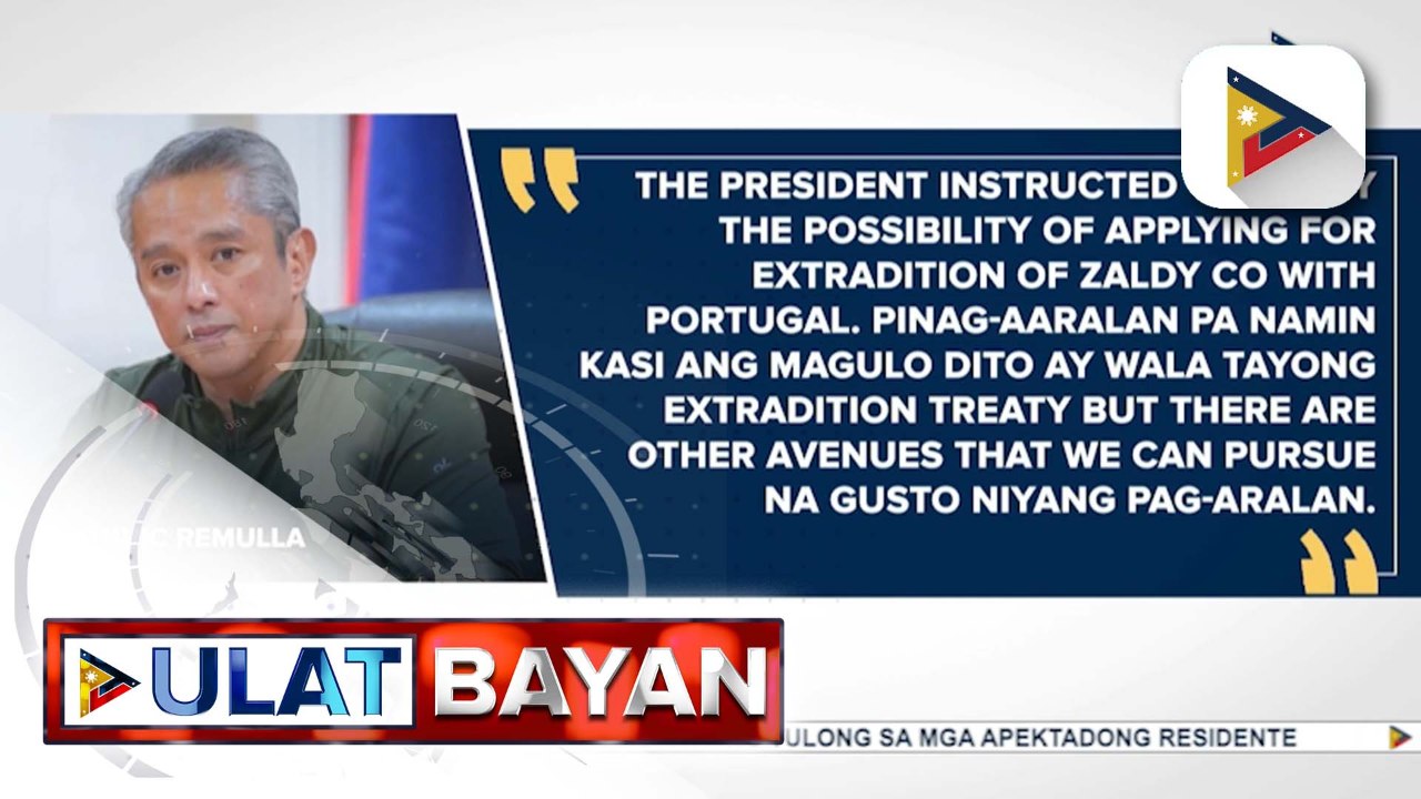 PBBM, ipinag-utos ang pag-aaral ng lahat ng posibleng legal na paraan para mapauwi sa bansa si dating Rep. Zaldy Co, ayon kay DILG Sec. Jonvic Remulla | ulat ni Cleizl Pardilla