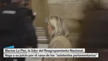 Marine Le Pen llega a su juicio