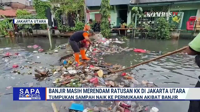 Luapan Sampah Perparah Banjir di Kelapa Gading, Petugas PPSU Dikerahkan Bersihkan Kali
