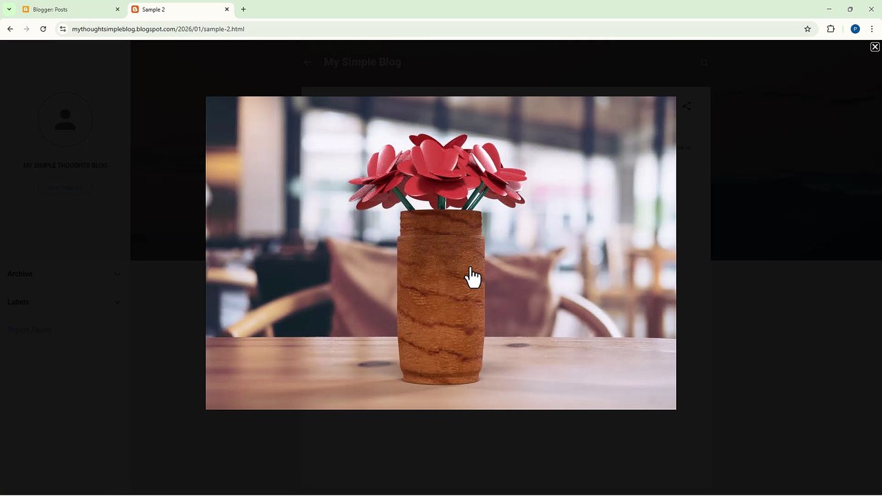 Blogger 20 Enabling and Disabling Image Popup