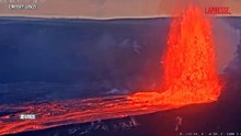 Hawaii, l'impressionante fontana di lava all'interno del vulcano Kilauea