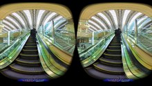 ＜VR180 3D＞JR大阪駅 時空(とき)の広場にエスカレーターで上がる【ゴーグル必須・立体視】