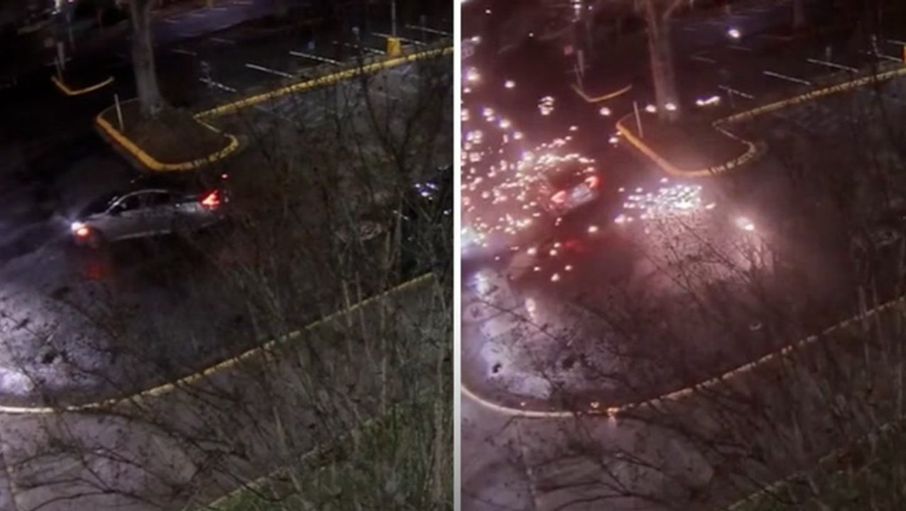Police officer is shot multiple times after being ambushed while sitting in car outside station