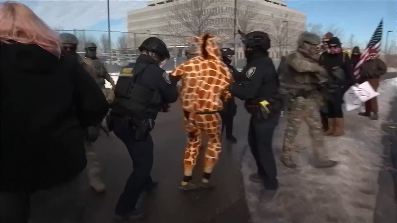 ICE arrests protester in giraffe costume at tense Minneapolis demonstration
