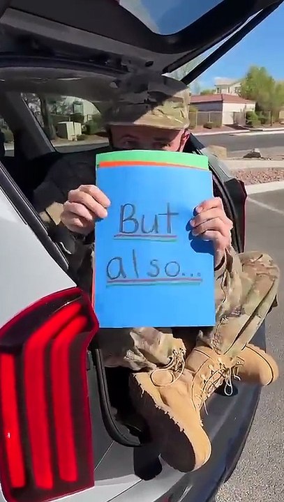 Her soldier came home, the best gift ever 💕✨ share this moment of pure love!