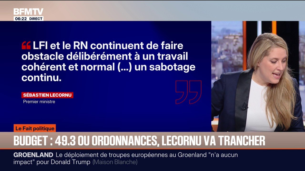 Le Fait politique - Vote du budget: Sébastien Lecornu va devoir trancher entre la tentation du 49.3 ou le recours aux ordonnances